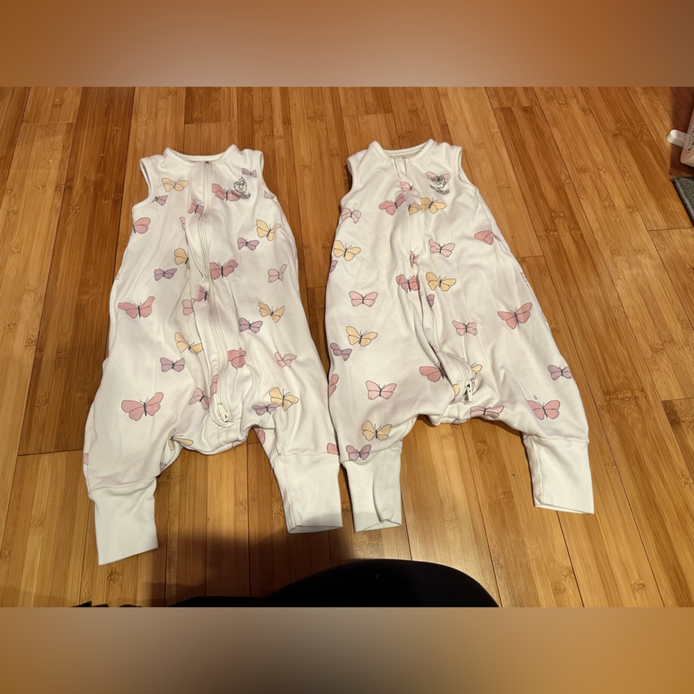 Woolino 4 Season Baby Sleep Bag with Feet, Merino Wool Organic Cotton, Butterfly